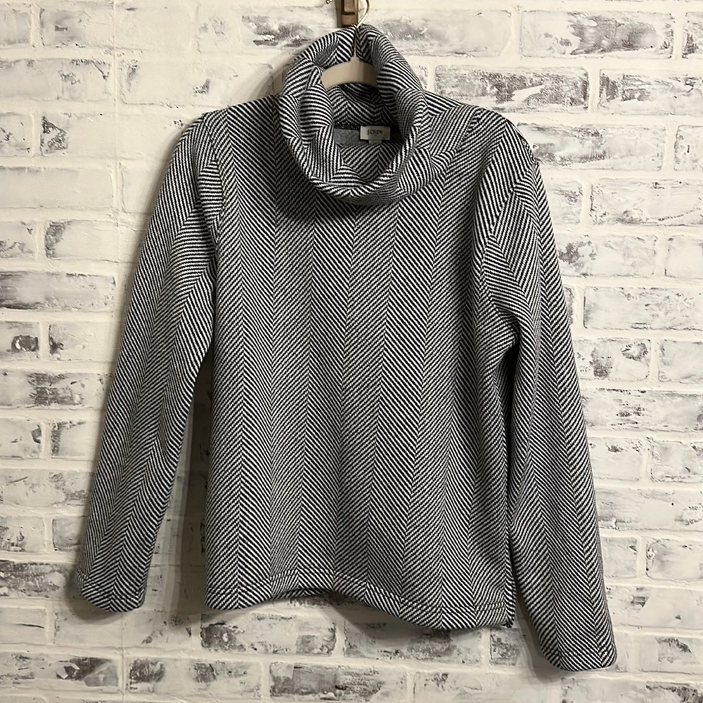 J.Crew Black and White Herringbone Sweater